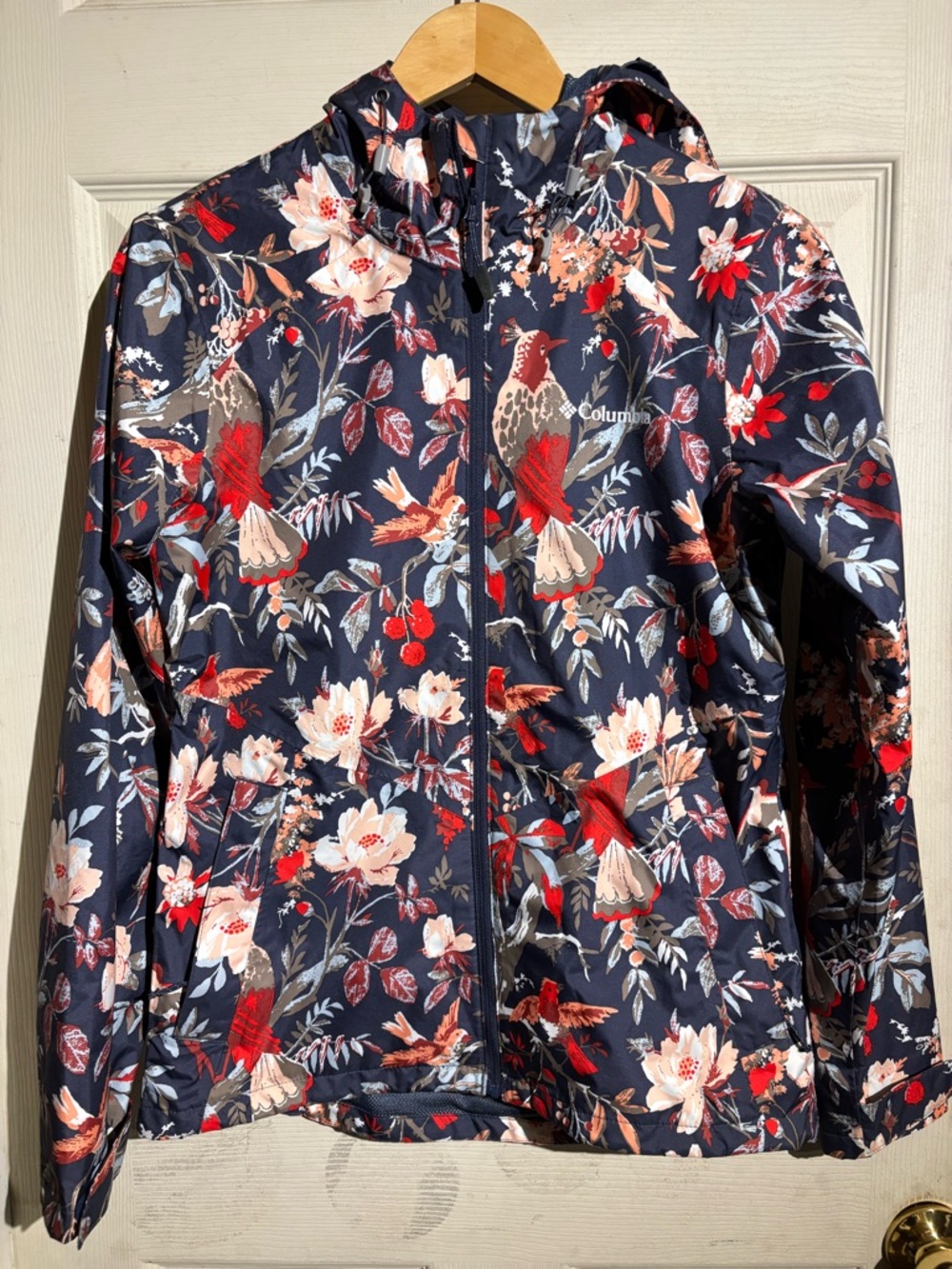 Columbia Navy Floral Bird-Print Packable Inner Limits II Jacket
